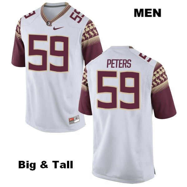 Men's NCAA Nike Florida State Seminoles #59 Xavier Peters College Big & Tall White Stitched Authentic Football Jersey ZAM2869EF